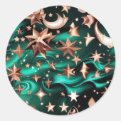 Sticker – Luxury Malachite Green Celestial (Voorkant)