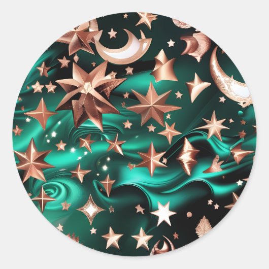 Sticker – Luxury Malachite Green Celestial (Voorkant)