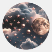 Sticker – Luxury Rose Gold Celestial Moon (Voorkant)