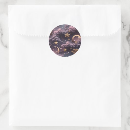 Sticker - Luxury Smoky Plum Celestial Moon Design (Tas)