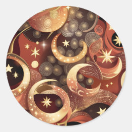 Sticker - Luxury Terracotta Celestial Moon Design