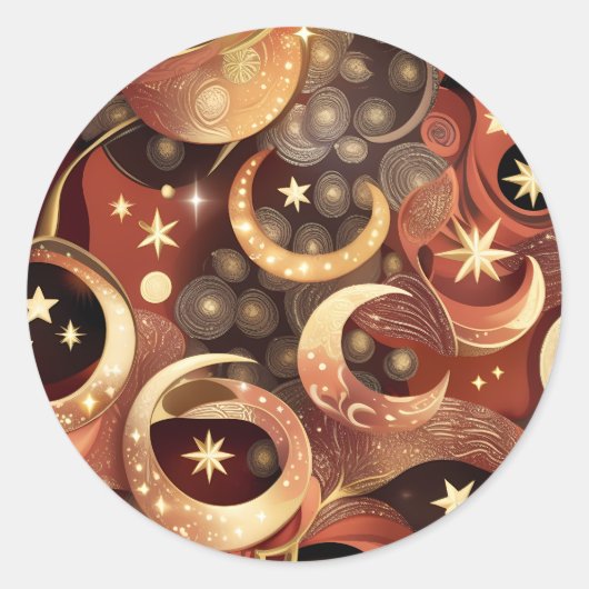 Sticker - Luxury Terracotta Celestial Moon Design (Voorkant)