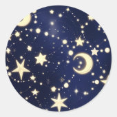 Sticker – Luxury Velvet Navy Celestial Moon (Voorkant)
