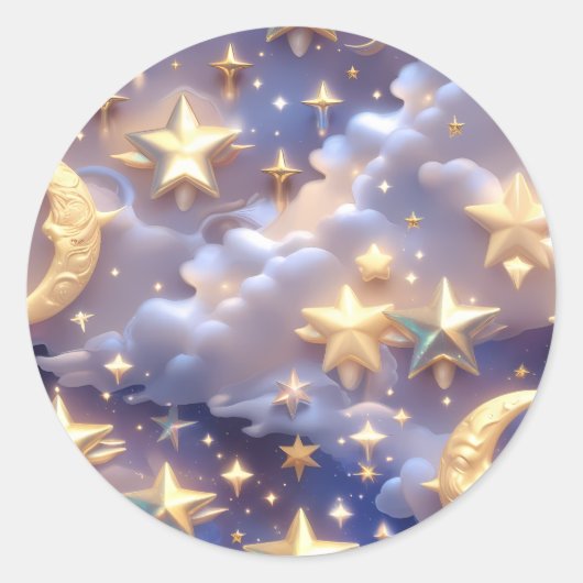 Sticker – Luxury White Celestial Moon (Voorkant)