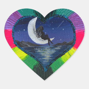 Sticker - Maanverlichte Dromen - Handgemaakt kunst