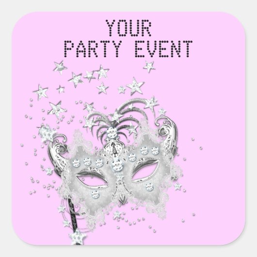 Sticker MASK Zilver Feest Achtergrond kiezen (Voorkant)
