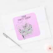 Sticker MASK Zilver Feest Achtergrond kiezen (Envelop)