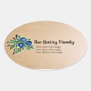 Sticker Med Custom  Blueberry Label