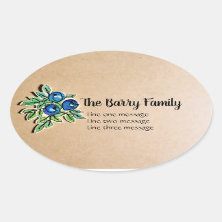 Sticker Med Custom  Blueberry Label