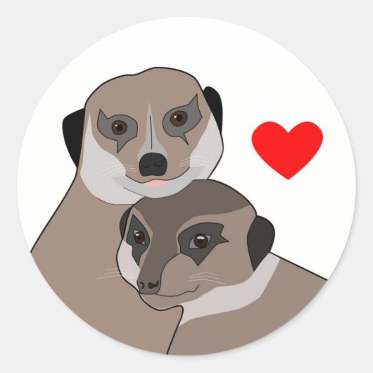 Sticker "Meerkats in de liefde" (Voorkant)