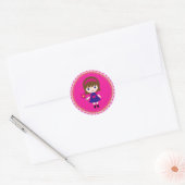 Sticker/meisje Ronde Sticker (Envelop)