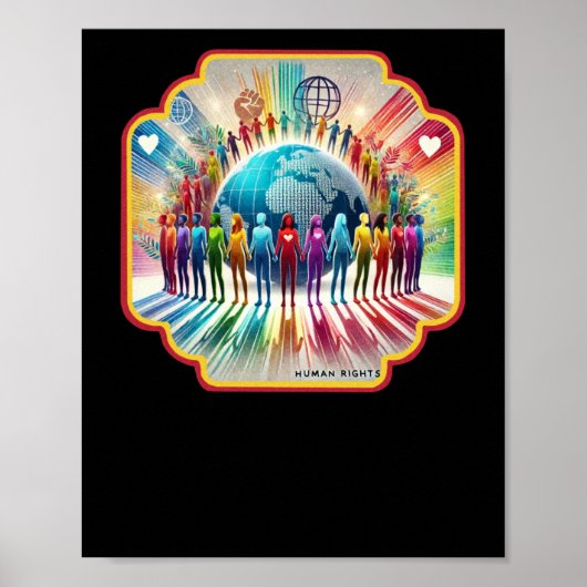 Sticker mensenrechten poster (Voorkant)