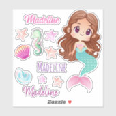 Sticker Mermaid Name van Fun Kind instellen (Vel)