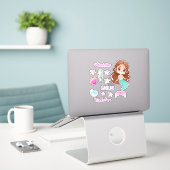 Sticker Mermaid Name van Fun Kind instellen (Laptop op bureau)