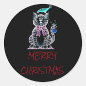 STICKER **MERRY CHRISTMAS ** MET KITTEN (Voorkant)