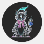 STICKER **MERRY CHRISTMAS ** MET KITTEN (Voorkant)