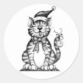 STICKER **MERRY CHRISTMAS ** MET KITTEN (Voorkant)