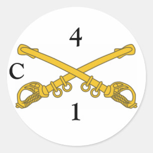 Sticker met 4cav insignia, 4, 1, C