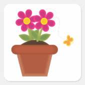 Sticker met aangetaste bloem en vlinderdarm (Voorkant)