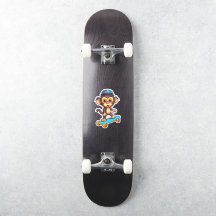 Sticker met Aap die Skateboardt