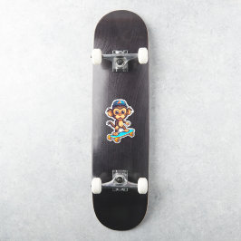 Sticker met Aap die Skateboardt