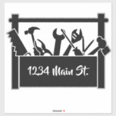 Sticker met adres voor klusjesman werkplaats mailb (Vel)