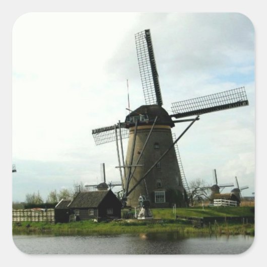 Sticker Met Afbeelding van Nederlandse Windmolen (Voorkant)