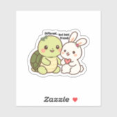 Sticker met beste vrienden Cute Turtle en Bunny (Vel)