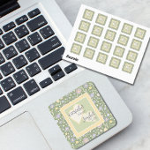 Sticker met bloemmotief 'Dankbaar Hart Blij Leven'