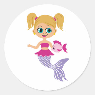Sticker met blonde zeemeermin voor verjaardagszakk
