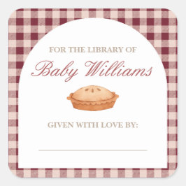 Sticker met boekplaat voor Cutie Pie Baby Shower