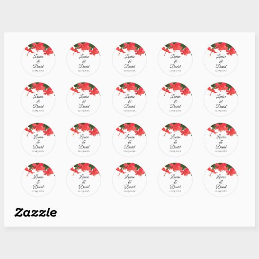Sticker met Bright Red Hibiscus (Vel)