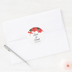 Sticker met Bright Red Hibiscus