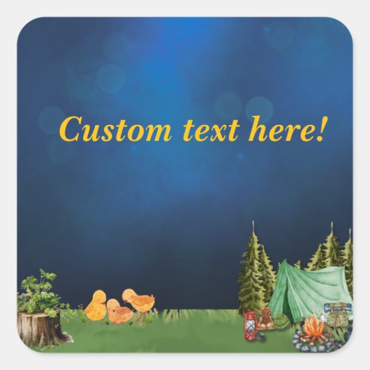 Sticker met campingthema (Voorkant)