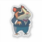 Sticker met cartoon cavia op maat gesneden (Voorkant)