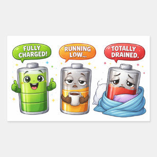 Sticker met cartoonpersonages voor sociale batteri