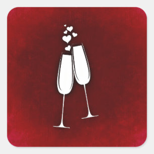 Sticker met champagnebril