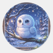 Sticker met Cute Sneeuwuil (Voorkant)