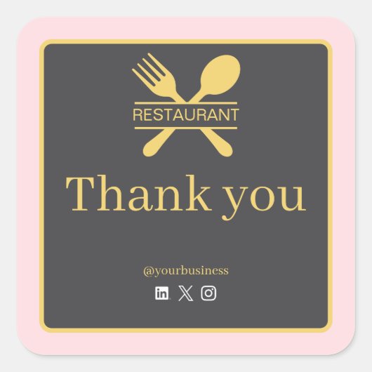 Sticker met dank je voor Bold Restaurant (Voorkant)