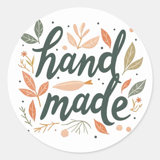 Sticker "met de hand gemaakt" (Voorkant)