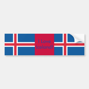 Sticker met de IJslandse vlag
