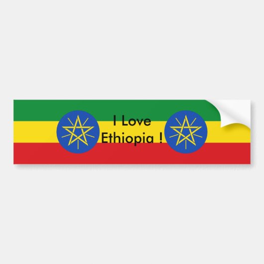 Sticker met de vlag van Ethiopië (Voorkant)