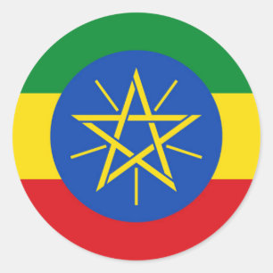 Sticker met de vlag van Ethiopië