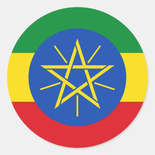 Sticker met de vlag van Ethiopië (Voorkant)