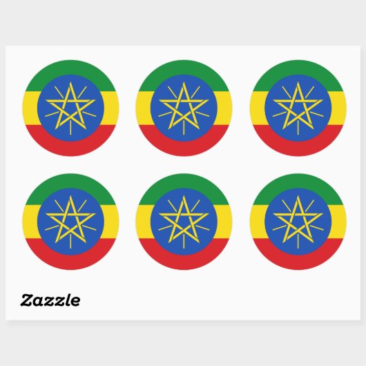 Sticker met de vlag van Ethiopië (Vel)