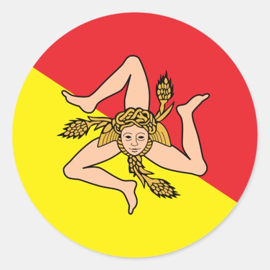 Sticker met de vlag van Sicilië, Italië (Voorkant)