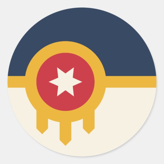 Sticker met de vlag van Tulsa, Oklahoma (Voorkant)