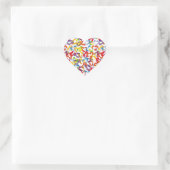 Sticker met decoratief naadloos met 3D harten (Tas)