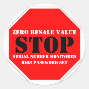 Sticker met diefstalwaarschuwingswaarschuwing