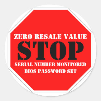 Sticker met diefstalwaarschuwingswaarschuwing